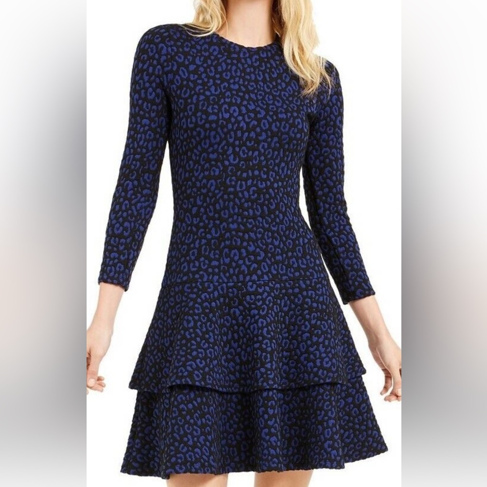 Michael Kors twilight blue and black career chic dress SMALL NEW NWT casual